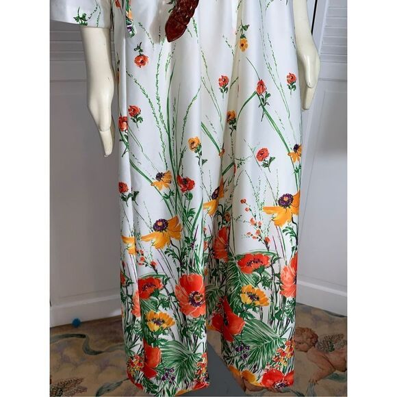 Vintage Floral Pullover Dress Robe LOUNGEES Nightgown - Picture 3 of 16